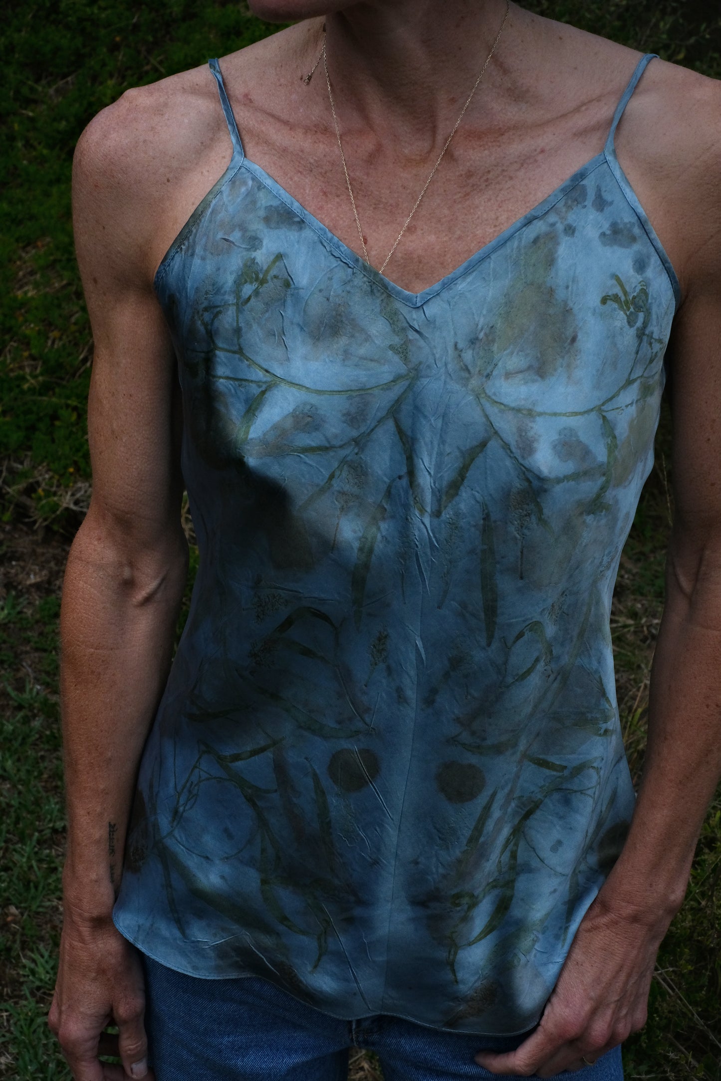 H.L Seasonal Indigo Satin Camisole