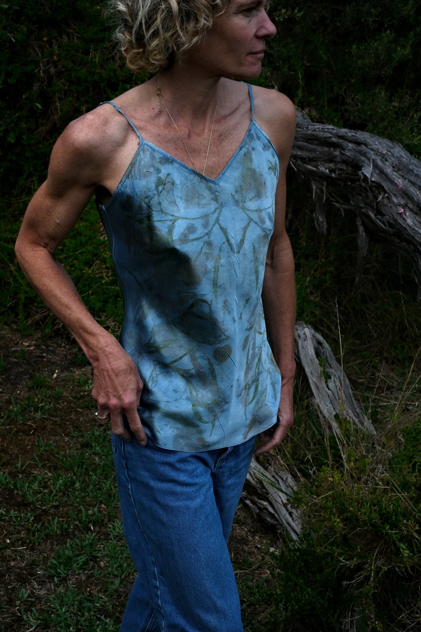 H.L Seasonal Indigo Satin Camisole